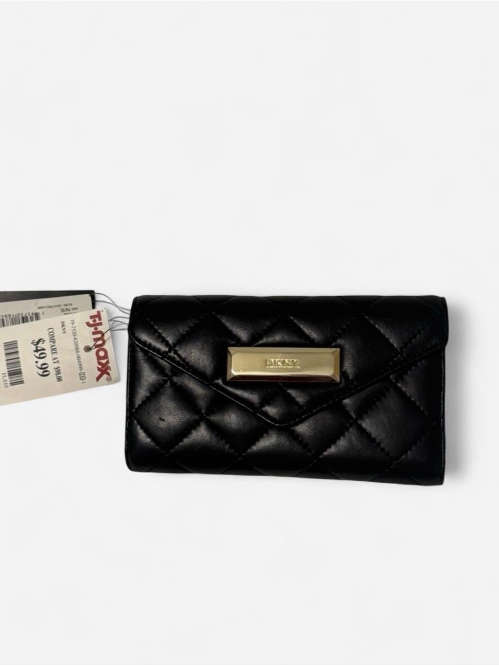 NWT! DKNY Black Quilted Leather Wallet